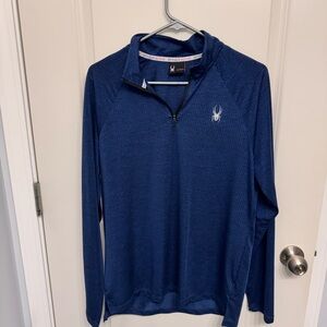 Spyder Blue Performance Quarter-Zip Pullover